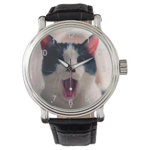 Montre Jeune chat surpris fou faire de grands yeux