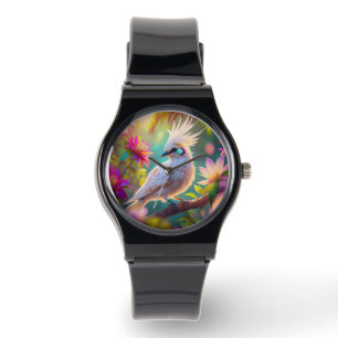 Montre Jeune Colombine à plumage crêté Fantaisie oiseau