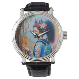 Montre Jeune fille en forêt avec sac à dos