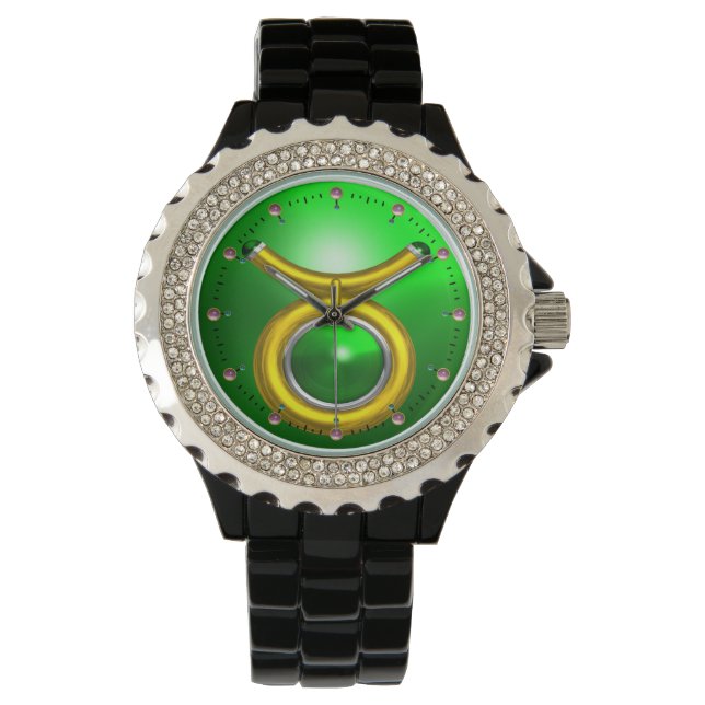Montre JEWEL D'ANNIVERSAIRE DE TAURUS GOLD ZODIAC, Émerau (devant)