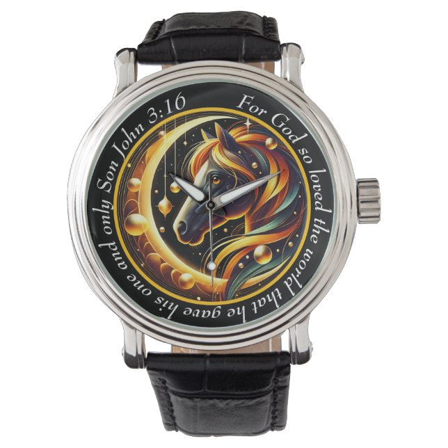 Montre John 3:16 Celestial Horse Timepiece Spirit Faith (devant)