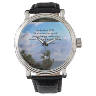 MONTRE JOHN 6:25 PHOTO DE L'OCÉAN ET DES PALMIERS