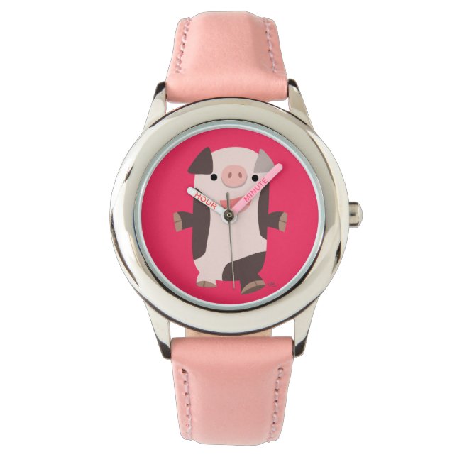 Montre Joli Cartoon Souriant Pig Watch (devant)