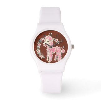 Montre Joli chien de caniche rose