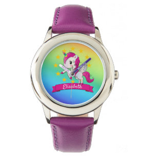 Montre Joli couleur Magique Unicorne Nom des enfants