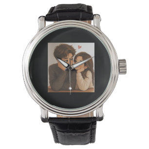 Montre Joli Couple de Dessin Animé