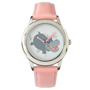 Montre Joli dessin de natation Hippo Watch