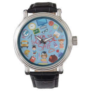 Montre Joli et coloré Retour à la caricature scolaire