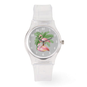 Montre Joli flamant rose de plage