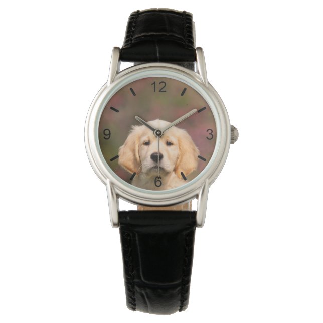 Montre Joli Golden Retriever Chien Puppy Face — plaque d' (devant)