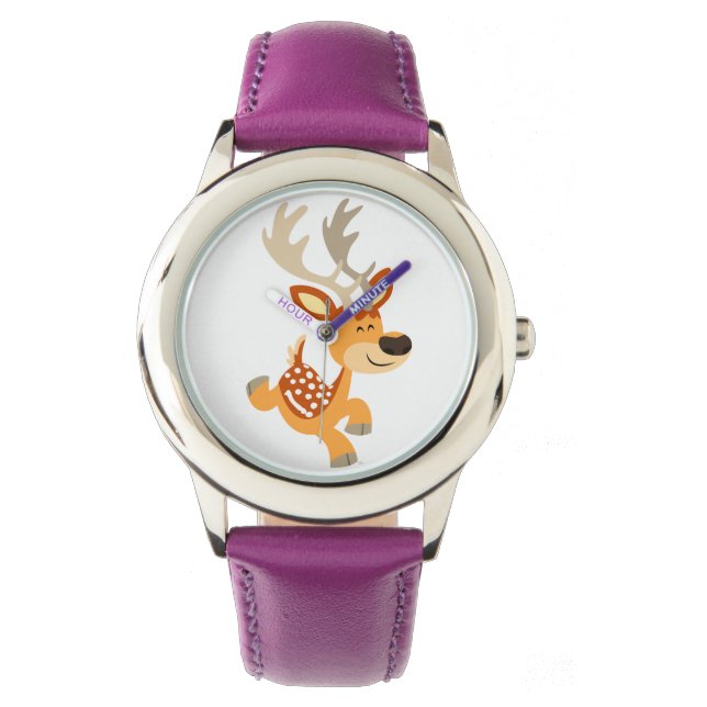 Montre Joli jeu de dessin animé Fallow Deer Watch (devant)