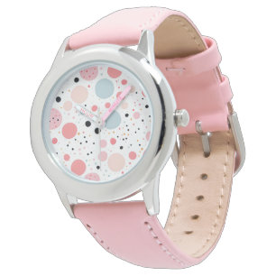 Montre Joli motif à pois blanc