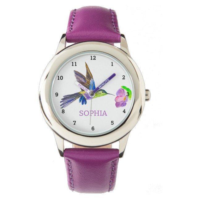 Montre Joli oiseau colibri Floral Girids (devant)