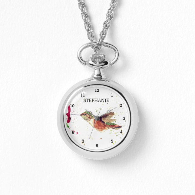 Montre Joli oiseau Fleur Colibri Nature (Recto)