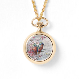 Montre Joli Porte - clé de pêcheurs et de fleurs peints