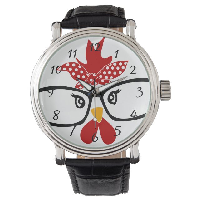 Montre Joli poulet avec lunettes (devant)