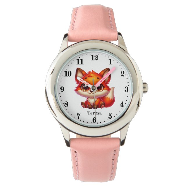 Montre Joli renard ajouter nom filles regarder (devant)