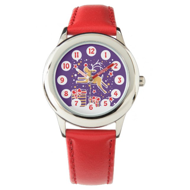 Montre Joli rennes de danse simple numéroté enfants regar (devant)