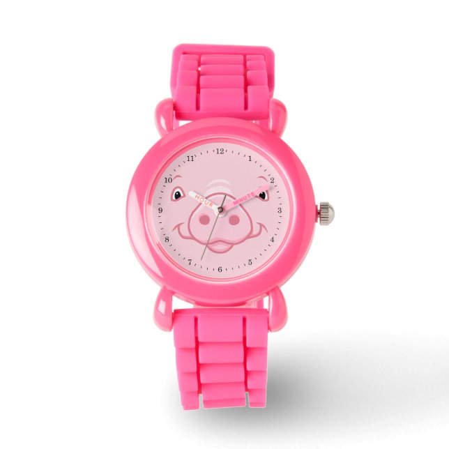 Montre Joli Visage De Cochon Rose (Recto)