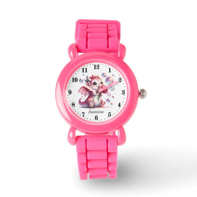 Montre Jolie fille dragon ajouter nom (Recto)