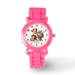 Montre Jolie fille fleurir ajouter nom