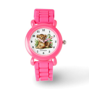 Montre Jolie fille lion ajouter nom