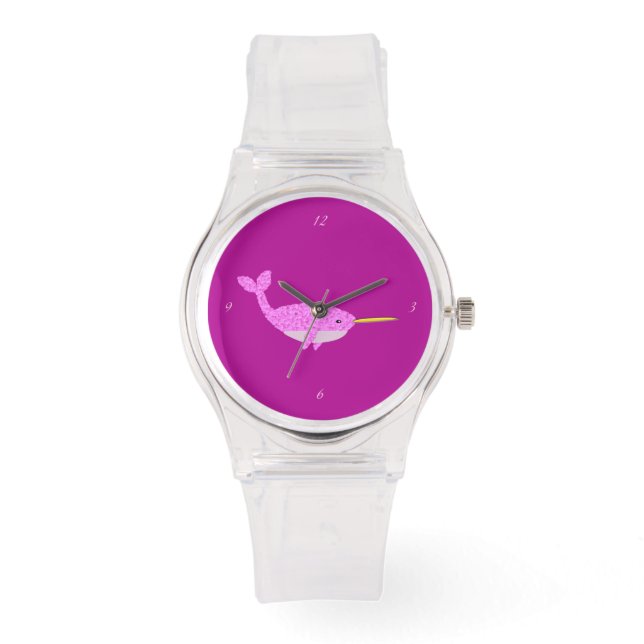 Montre Jolie fille rose bébé Narwhal (Recto)