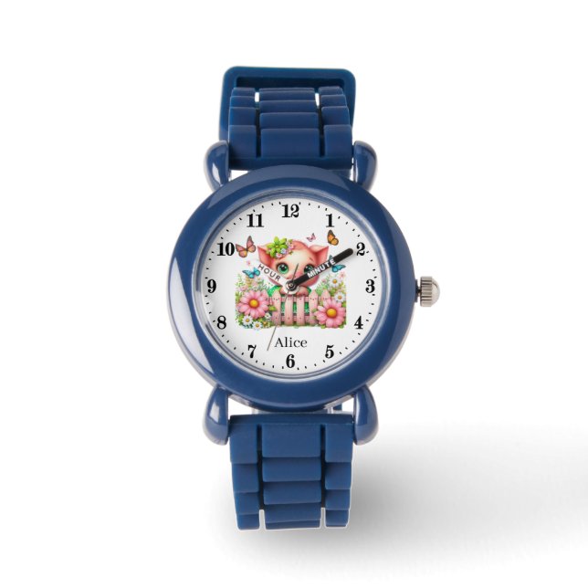 Montre Jolie filles porc ajouter nom (Recto)
