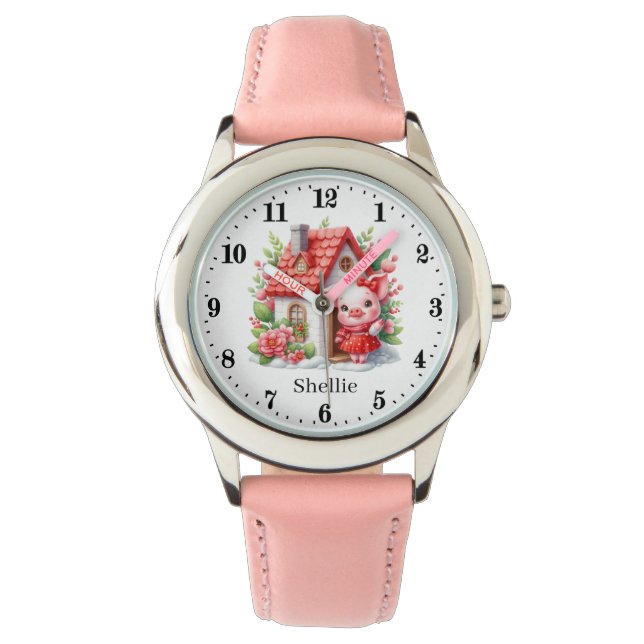 Montre Jolie filles porc ajouter nom (devant)