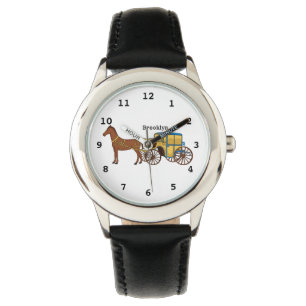 Montre Jolie illustration de cheval et de calèche royale