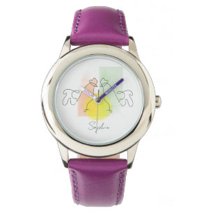 Montre Jolie ligne de poulet dessin enfants regarder