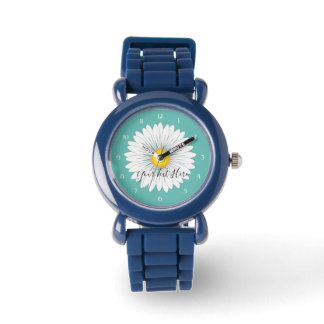 Montre Jolie petite marguerite pour enfants Bezel réglabl