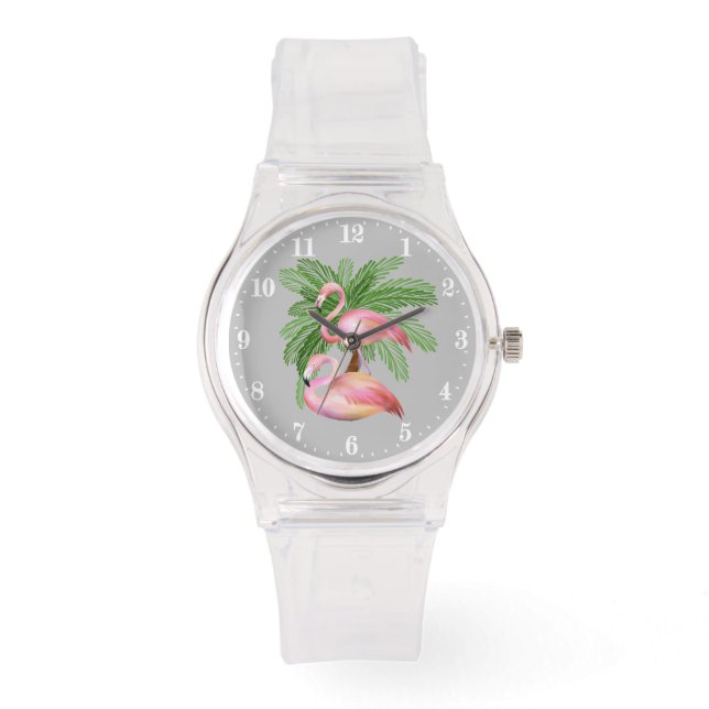 Montre Jolie plage rose flamingo Watch (Recto)