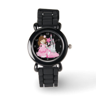 Montre Jolie princesse rose avec château