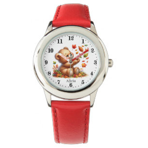 Montre Jolies filles Fall Seasonal bear ajouter nom