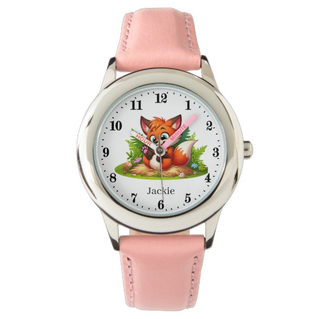 Montre Jolies filles fox amoureux ajouter nom (devant)