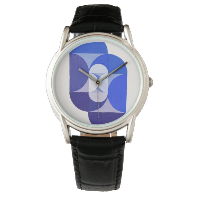 Montre Joseph Schillinger Key Blue. géométrique Abstraite (devant)