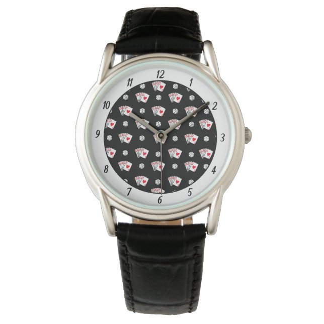 Montre Jouer Cartes & Dice Poker Joueur Carte Amour Cadea (devant)