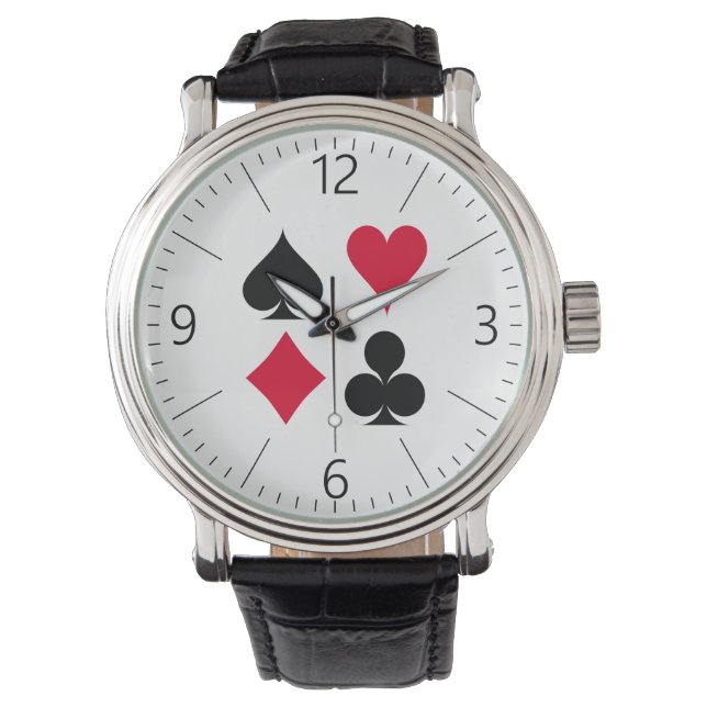 Montre Jouer des symboles de cartes motif (devant)