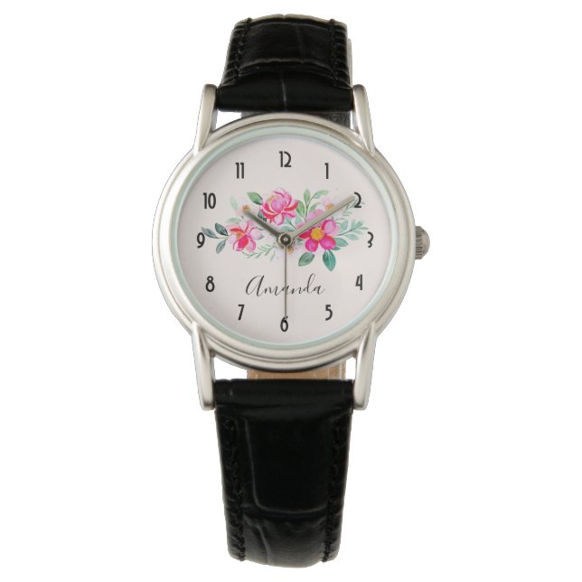 Montre Jouer Joli Bouquet de Fleur Rose (devant)
