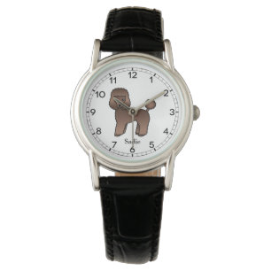 Montre Jouet Brown Poodle mignonette Cartoon Chien & Nom