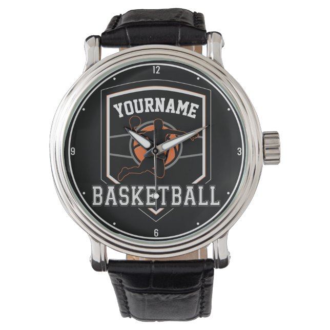 Montre Joueur de basket-ball personnalisé NOM Équipe de b (devant)