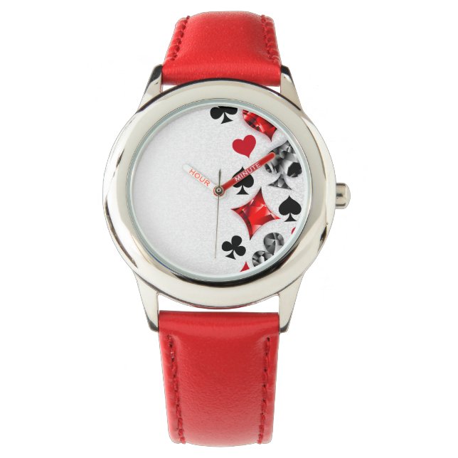 Montre Joueur de poker Joueur de cartes de jouer costumes (devant)