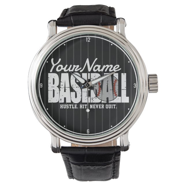 Montre Joueur d'équipe de baseball rétro AJOUTER NOM Pins (devant)