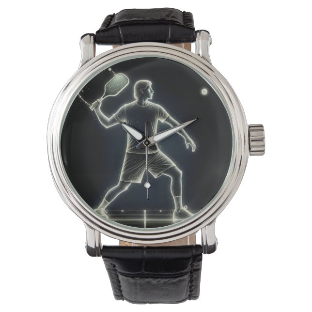 Montre Joueur Neon Pickleball Avec Paddle (devant)