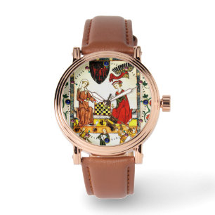 MONTRE JOUEURS D'ÉCHECS MÉDIÉVAUX EN COUR