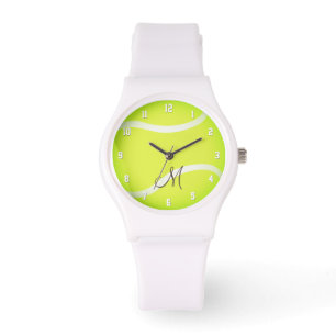 Montre joueuse de tennis monogrammée
