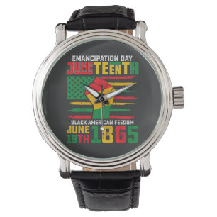 Montre Jour de l'Émancipation du 11 juin Liberté noire-am