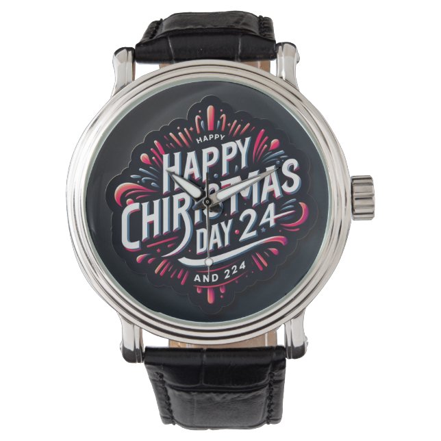 Montre Jour de Noël lunatique 2024 : Papier Art Lettering (devant)