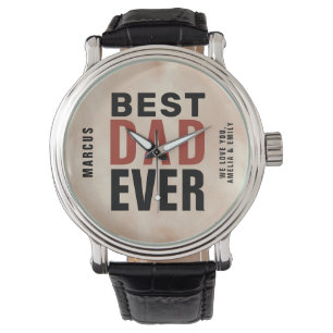 Montre Jour du Meilleur Père Ever Trendy Watercolor